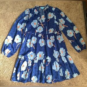 Draper James Long Sleeve Mini Dress Poppy Dot